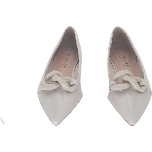 Journee Collection Clareene Women's Pointed Toe Flats Beige 8M - Picture 5 of 6